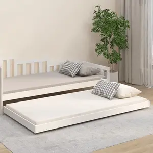 vidaXL Cadre de lit Blanc 80x200 cm Bois de pin massif pas cher