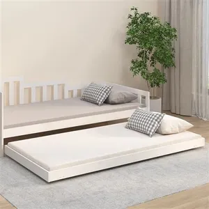 vidaXL Cadre de lit Blanc 90x200 cm Bois de pin massif pas cher