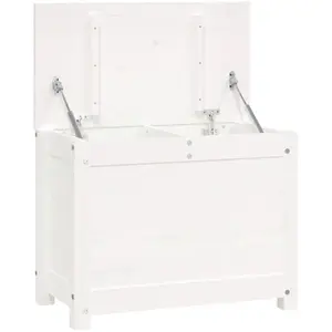 Comparateur de prix : vidaXL Boîte de rangement Blanc 60x32x45,5 cm Bois massif de pin