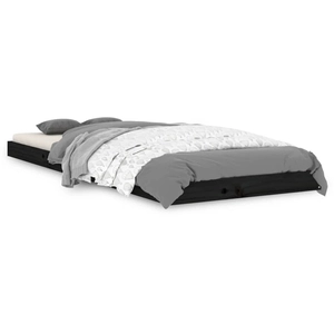 vidaXL Cadre de lit noir 75x190 cm petit simple bois massif de pin pas cher
