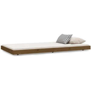 vidaXL Cadre de lit Marron miel 100x200 cm Bois de pin massif pas cher