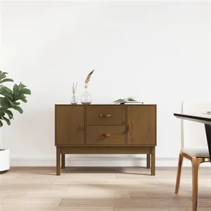 vidaXL Buffet Marron miel 110x40x78 cm Bois massif de pin pas cher