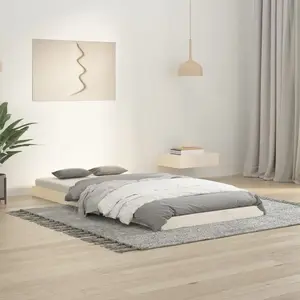 vidaXL Cadre de lit blanc 90x190 cm simple bois massif de pin pas cher