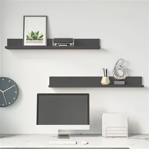 vidaXL Étagères murales 2 pcs Gris 80x11x9 cm Bois de pin massif pas cher