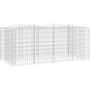 vidaXL Lit surélevé à gabions arqué 200x100x100 cm Fer galvanisé pas cher