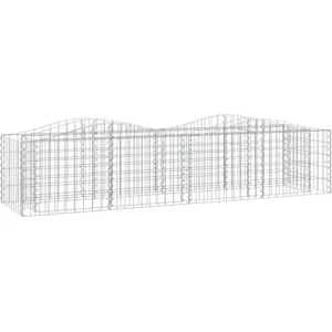 Comparateur de prix : vidaXL Lit surélevé à gabions arqué 200x50x50 cm Fer galvanisé