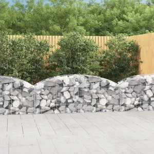 Comparateur de prix : vidaXL Panier de gabions arqué 200x50x60/80 cm Fer galvanisé