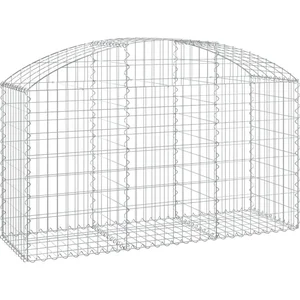 Comparateur de prix : vidaXL Panier de gabions arqué 150x50x80/100 cm Fer galvanisé