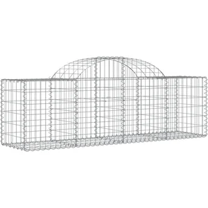 Comparateur de prix : vidaXL Panier de gabions arqué 200x50x60/80 cm Fer galvanisé