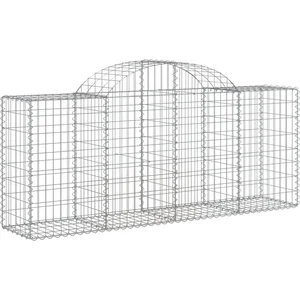 vidaXL Panier de gabions arqué 200x50x80/100 cm Fer galvanisé pas cher