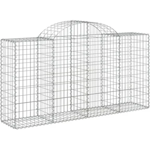Comparateur de prix : vidaXL Panier de gabions arqué 200x50x100/120 cm Fer galvanisé