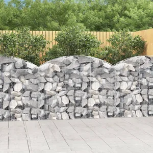 vidaXL Panier de gabions arqué 150x30x100/120 cm Fer galvanisé pas cher