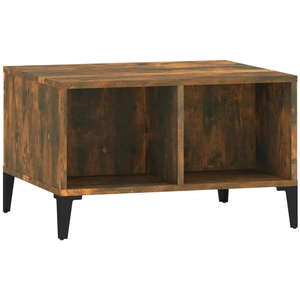 vidaXL Table basse Chêne fumé 60x50x36,5 cm Bois d'ingénierie pas cher
