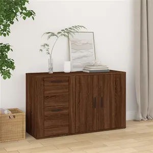 vidaXL Buffet Chêne marron 100x33x59,5 cm Bois d'ingénierie pas cher