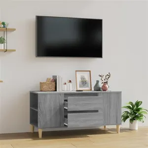 vidaXL Meuble TV Sonoma gris 102x44,5x50 cm Bois d'ingénierie pas cher