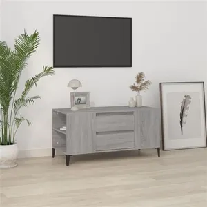 vidaXL Meuble TV Sonoma gris 102x44,5x50 cm Bois d'ingénierie pas cher