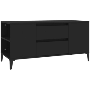 vidaXL Meuble TV Noir 102x44,5x50 cm Bois d'ingénierie pas cher