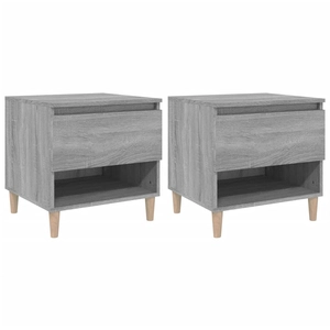 vidaXL Tables de chevet 2 pcs Sonoma gris 50x46x50cm Bois d’ingénierie pas cher