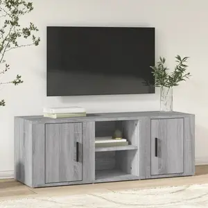 vidaXL Meuble TV Sonoma gris 100x31,5x35 cm Bois d'ingénierie pas cher