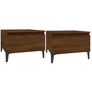 Comparateur de prix : vidaXL Tables d'appoint 2 pcs Chêne marron 50x46x35 cm Bois ingénierie