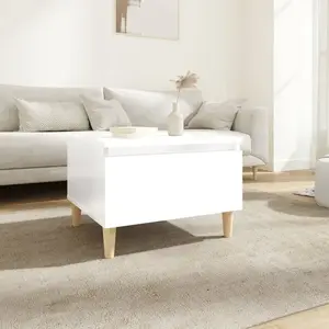 vidaXL Table d'appoint Blanc brillant 50x46x35 cm Bois d'ingénierie pas cher