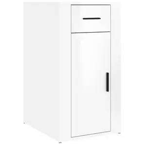 vidaXL Armoire de bureau Blanc brillant 40x49x75 cm Bois d'ingénierie pas cher