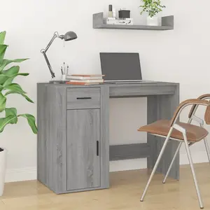 vidaXL Bureau Sonoma gris 100x49x75 cm Bois d'ingénierie pas cher