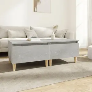 vidaXL Tables d'appoint 2 pcs Gris béton 50x46x35 cm Bois d'ingénierie pas cher
