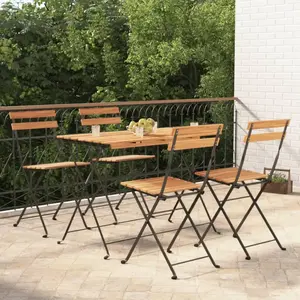 Comparateur de prix : vidaXL Ensemble de bistro pliable 5 pcs Bois d'acacia solide et acier