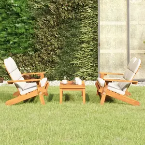 vidaXL Ensemble de salon de jardin Adirondack 3 pcs bois acacia solide pas cher