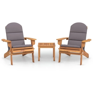 vidaXL Ensemble de salon de jardin Adirondack 3 pcs bois acacia solide pas cher
