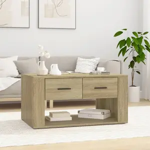 Comparateur de prix : vidaXL Vidaxl Table Basse Chêne Sonoma 80x50x40 Cm Bois D'ingénierie