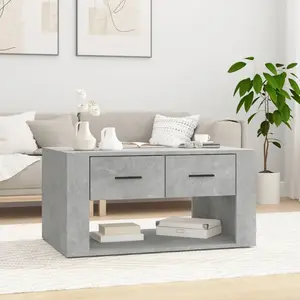vidaXL Table basse Gris béton 80x50x40 cm Bois d'ingénierie pas cher