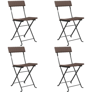 vidaXL Chaises de bistrot pliantes 6pcs Marron Résine tressée et acier pas cher