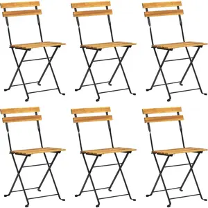 vidaXL Chaises pliables de jardin 6 pcs Acier et bois d'acacia massif pas cher