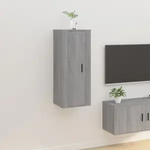 vidaXL Meuble TV mural Sonoma gris 40x34,5x100 cm pas cher
