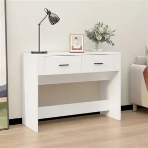 Comparateur de prix : vidaXL Table console Blanc 100x39x75 cm Bois d'ingénierie