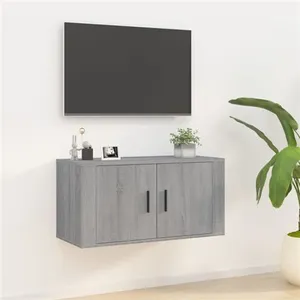 vidaXL Meuble TV mural Sonoma gris 80x34,5x40 cm pas cher
