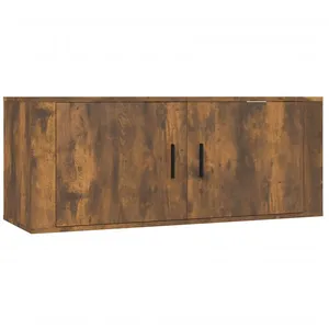 vidaXL Meuble TV mural Chêne fumé 100x34,5x40 cm pas cher