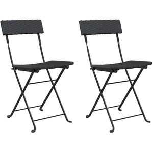 Comparateur de prix : vidaXL Chaises de bistrot pliantes 2 pcs Noir Résine tressée et acier