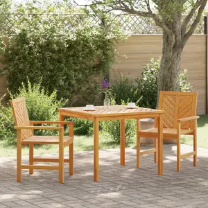 vidaXL Ensemble de salle à manger de jardin en 3 pièces en bois massif d'acacia pas cher