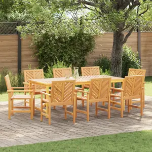vidaXL Ensemble de salle à manger pour jardin 9 pcs Marron pas cher