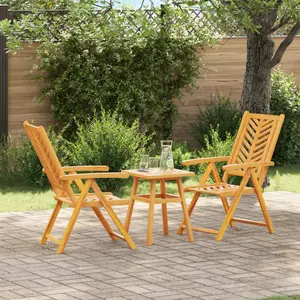 vidaXL Ensemble bistro de jardin 3 pcs Marron Bois d'acacia massif pas cher