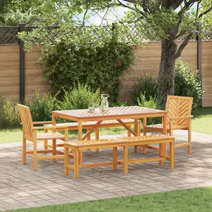 vidaXL Ensemble de salle à manger pour jardin 5 pcs Marron pas cher