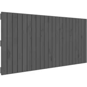 vidaXL Tête de lit murale Gris 140x3x60 cm Bois massif de pin pas cher