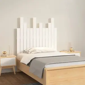 vidaXL Tête de lit murale Blanc 82,5x3x80 cm Bois massif de pin pas cher