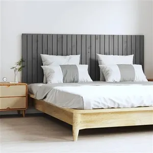 vidaXL Tête de lit murale Gris 166x3x60 cm Bois massif de pin pas cher