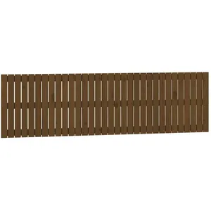 vidaXL Tête de lit murale Marron miel 204x3x60 cm Bois massif de pin pas cher