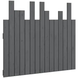 vidaXL Tête de lit murale Gris 95,5x3x80 cm Bois massif de pin pas cher
