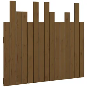vidaXL Tête de lit murale Marron miel 95,5x3x80 cm Bois massif de pin pas cher